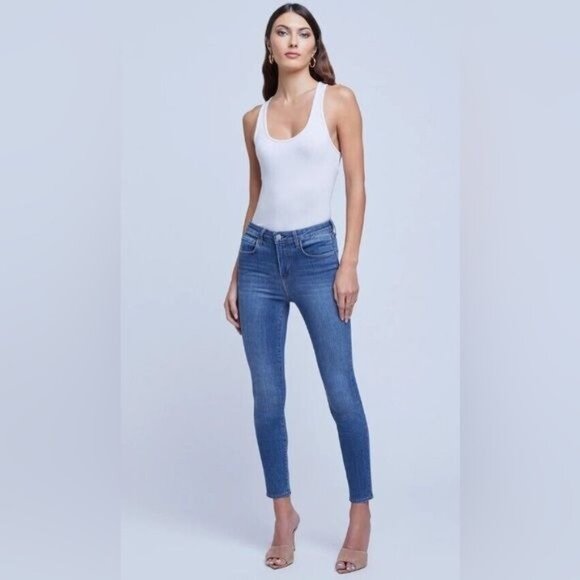 L'agence Light Vintage High Rise Margot Skinny Jeans 27 Classic - Picture 1 of 7